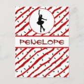 ガールアイススケートで滑るクリスマス散水パーソナライズされた ポストカード (正面)