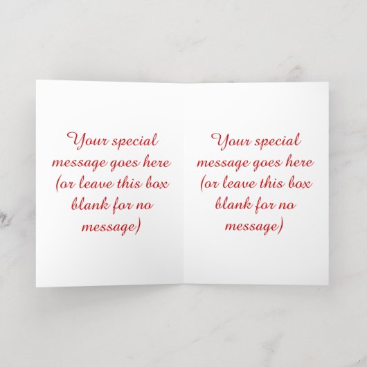 ガールアイススケートで滑るクリスマス散水パーソナライズされた 箔グリーティングカード (内側レイダウン)