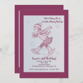 ガールアイススケートで滑る招待状 招待状 (正面/裏面)