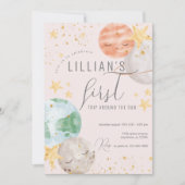 ガールアウタースペースファースト誕生日 招待状 (正面)