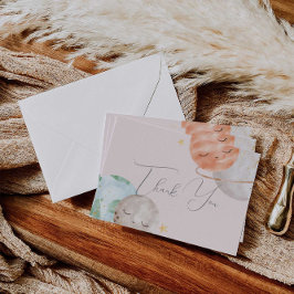 ガールアウタースペースベビーシャワーサンキューカード サンキューカード