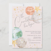 ガールアウタースペースベビーシャワー招待状 招待状 (正面)