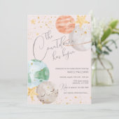 ガールアウタースペースベビーシャワー招待状 招待状 (スタンド正面)