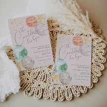 ガールアウタースペースベビーシャワー招待状