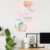 ガールアウタースペースベビーシャワー歓迎サイン ポスター (ホームオフィス)