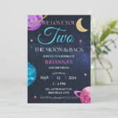 ガールアウタースペース2nd誕生日2月ピンク 招待状 (スタンド正面)