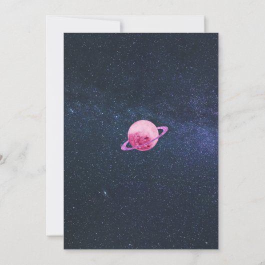 ガールアウタースペース2nd誕生日2月ピンク 招待状 (裏面)