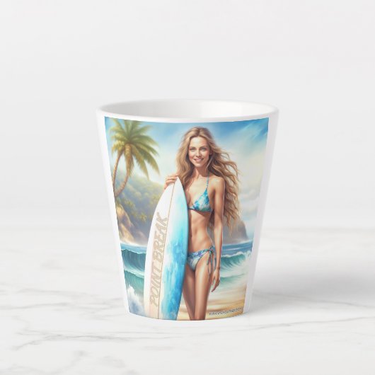 ガールアクションポイントの区切り カフェラテマグ (正面)