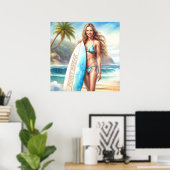 ガールアクションポイントの区切り ポスター (ホームオフィス)