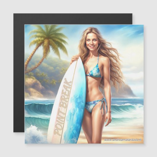 ガールアクションポイントの区切り マグネット招待状 (正面/裏面)