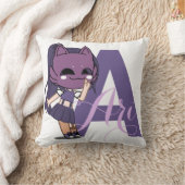 ガールアニメガチャデコールパープルアリ クッション (ブランケット)