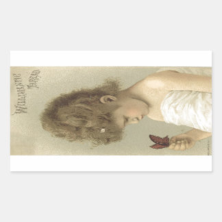 ガールアビューリングバタフライエフエメラ 長方形シール