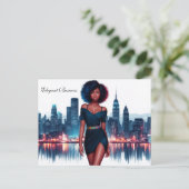 ガールアフロスタイリッシュヘアファッション事業 ポストカード (スタンド正面)