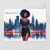 ガールアフロスタイリッシュヘアファッション事業 ポストカード (正面)