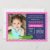 ガールアリゲーターバースデーパーティ招待状 招待状 (正面)