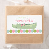 ガールアリゲーター蔵書票ラベル/本プレート ラベル (インサイチュ)