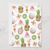 ガールアロハハワイアンベビーシャワー 招待状 (裏面)