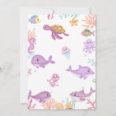 ガールアンダーザシーアニマルズ海誕生日 招待状 (裏面)