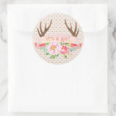 ガールアントラーそのガールトライバルベビーシャワーのシール ラウンドシール (バッグ)