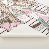 ガールアンドキャットスクーターストライプ名前をカスタムする シェルパブランケット (3/4)