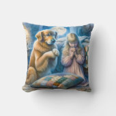 ガールアンドゴールデン祈レトリバー クッション (正面)