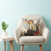 ガールアンドゼラニウム、ミュシャ クッション (椅子)