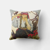 ガールアンドゼラニウム、ミュシャ クッション (裏面)