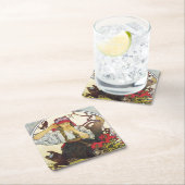 ガールアンドゼラニウム、ミュシャ スクエアペーパーコースター (インサイチュ)