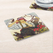 ガールアンドゼラニウム、ミュシャ スクエアペーパーコースター (アングル)