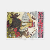 ガールアンドゼラニウム、ミュシャ フリースブランケット (正面(横))