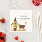 ガールアンドチャーチコミュニオンナパーソナライズされたプキン スタンダードカクテルナプキン (インサイチュ)