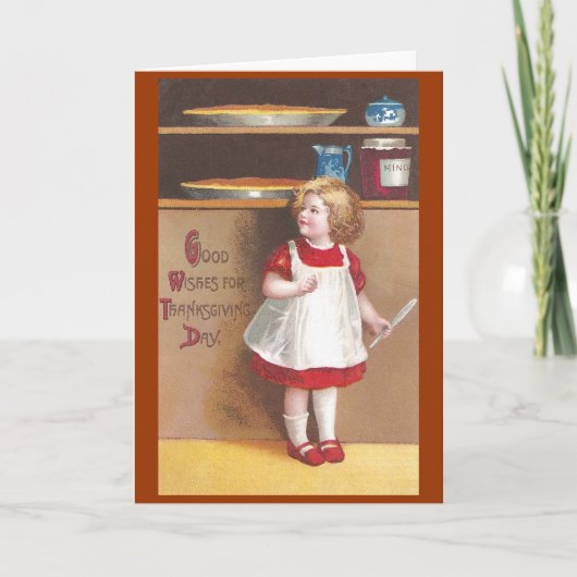 ガールアンドパンプキンパイヴィンテージ感謝祭 シーズンカード (正面)