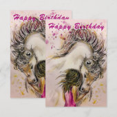 ガールアンドホースハッピーバースデーカード (正面/裏面)