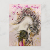 ガールアンドホース誕生日カード ポストカード (正面)