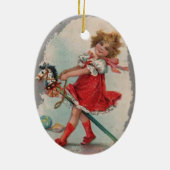 ガールアンドポニーヴィンテージクリスマスオーナメント セラミックオーナメント (裏面)