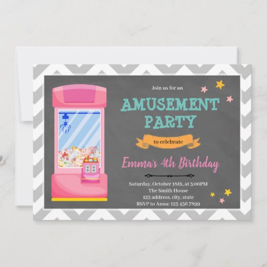 ガールアーケード遊園地への招待 サンキューカード (正面)