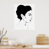 ガールアートプリントについてモダン ポスター (キッチン)