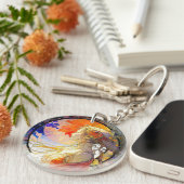 ガールア鮮やかクリルのキーチェーンの水彩 キーホルダー (正面右)