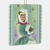 ガールインウィンターコートレトロオーナメント セラミックオーナメント (右)