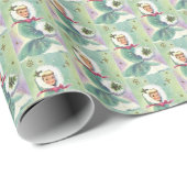 ガールインウィンターコートレトロクリスマスラッピング紙 ラッピングペーパー (ロールコーナー)