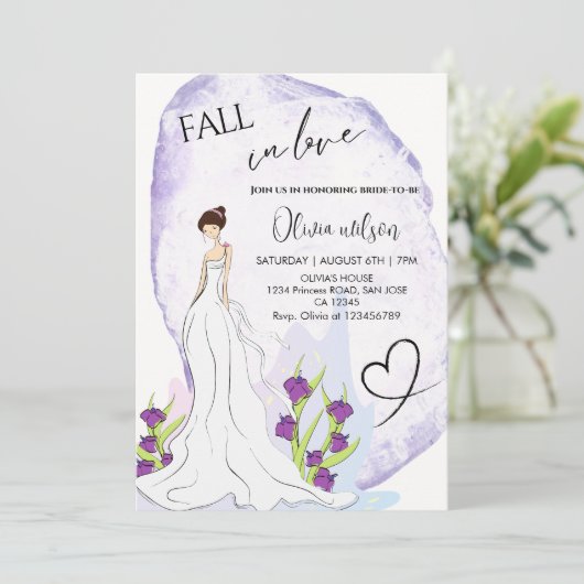 ガールインザガーデンブライダルシャワー-エレガントフローラ 招待状 (スタンド正面)