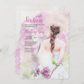 ガールインホワイトドレス招待状 招待状 (正面/裏面)