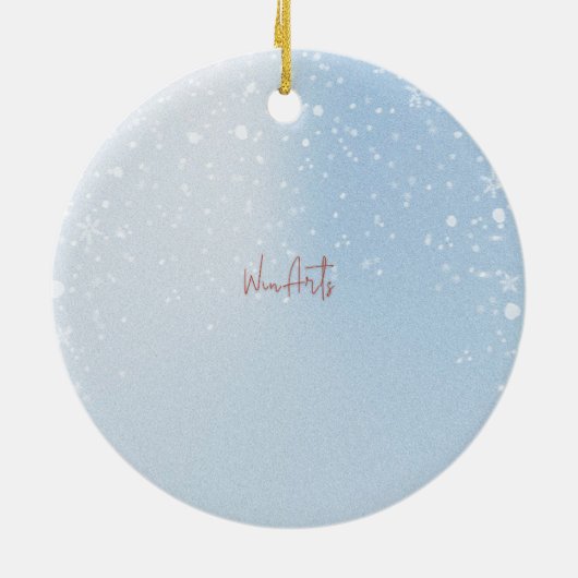 ガールインホワイトパーソナライズされたカスタム セラミックオーナメント (裏面)