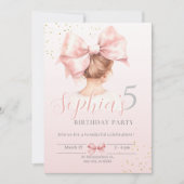 ガールインボウ誕生日招待状名門私立校風のパーティー 招待状 (正面)
