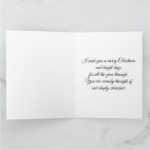 ガールインレッドジャケットと雪だるまホリディポストカード カード (内部)