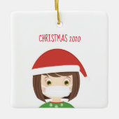 ガールイン顔マスククリスマス2020 セラミックオーナメント (正面)
