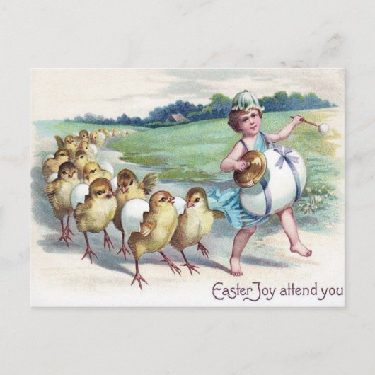 ガールイースターシック卵ドラビクトリアンム シーズンポストカード (正面)