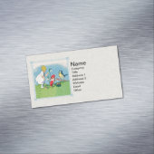 ガールイースターリリー格言小人歌う鳥バスケット マグネット名刺 (インサイチュ)