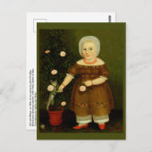 ガールウィズキットアメリカビクトリアンフォークアートバラ ポストカード (正面/裏面)