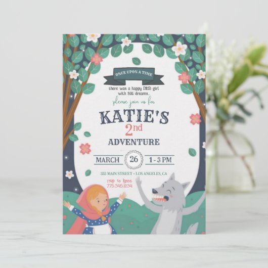 ガールウィズザウルフ誕生日招待状 招待状 (スタンド正面)